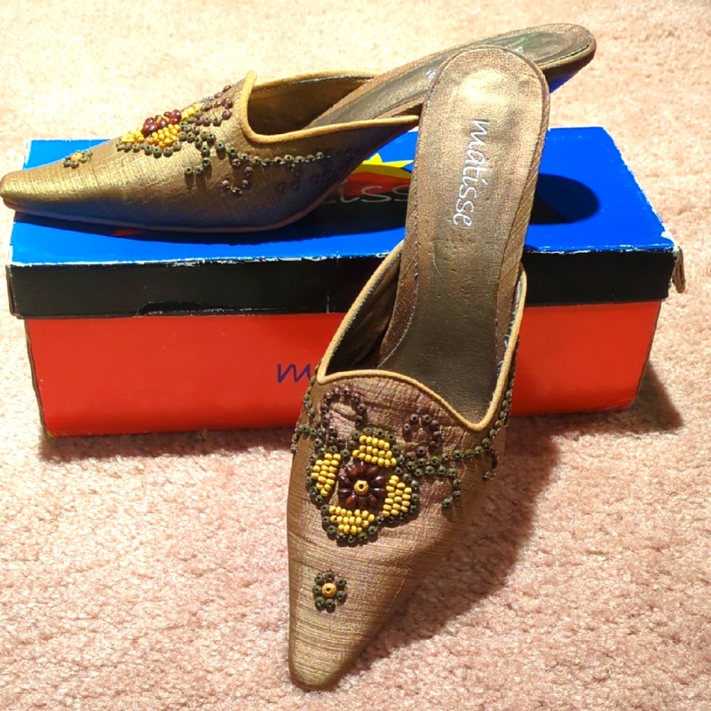 Matisse Silk Slip-on Mules, 7.5M